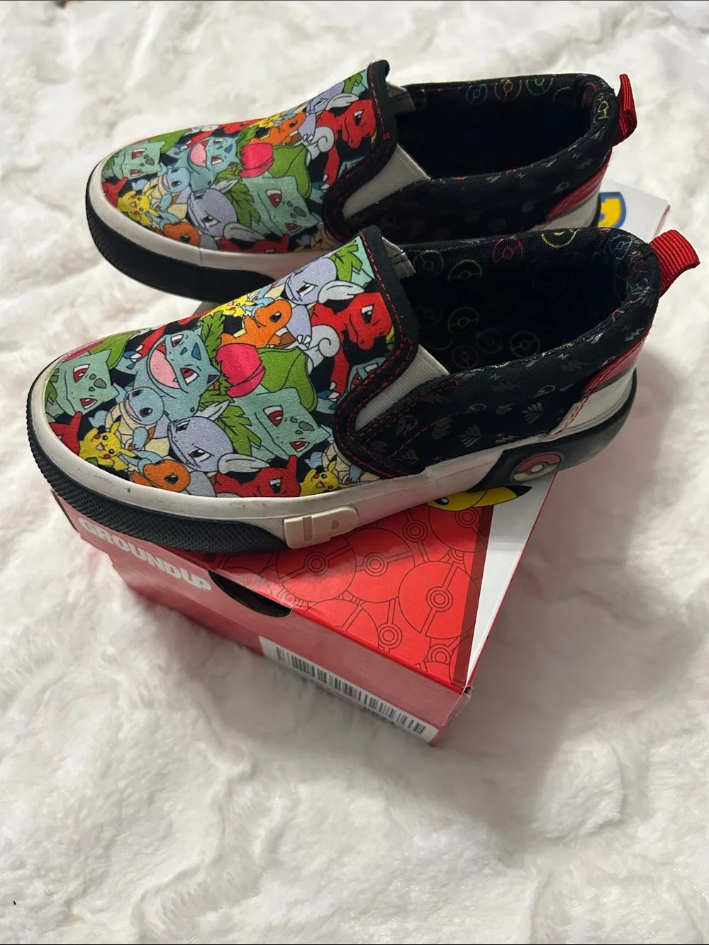 GroundUp Kids Slip-On Sneakers with Multicolor Pokemon Print